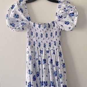Caroline Constas Gianna Maxi Dress. Size Small. NWT. Blue spot floral.